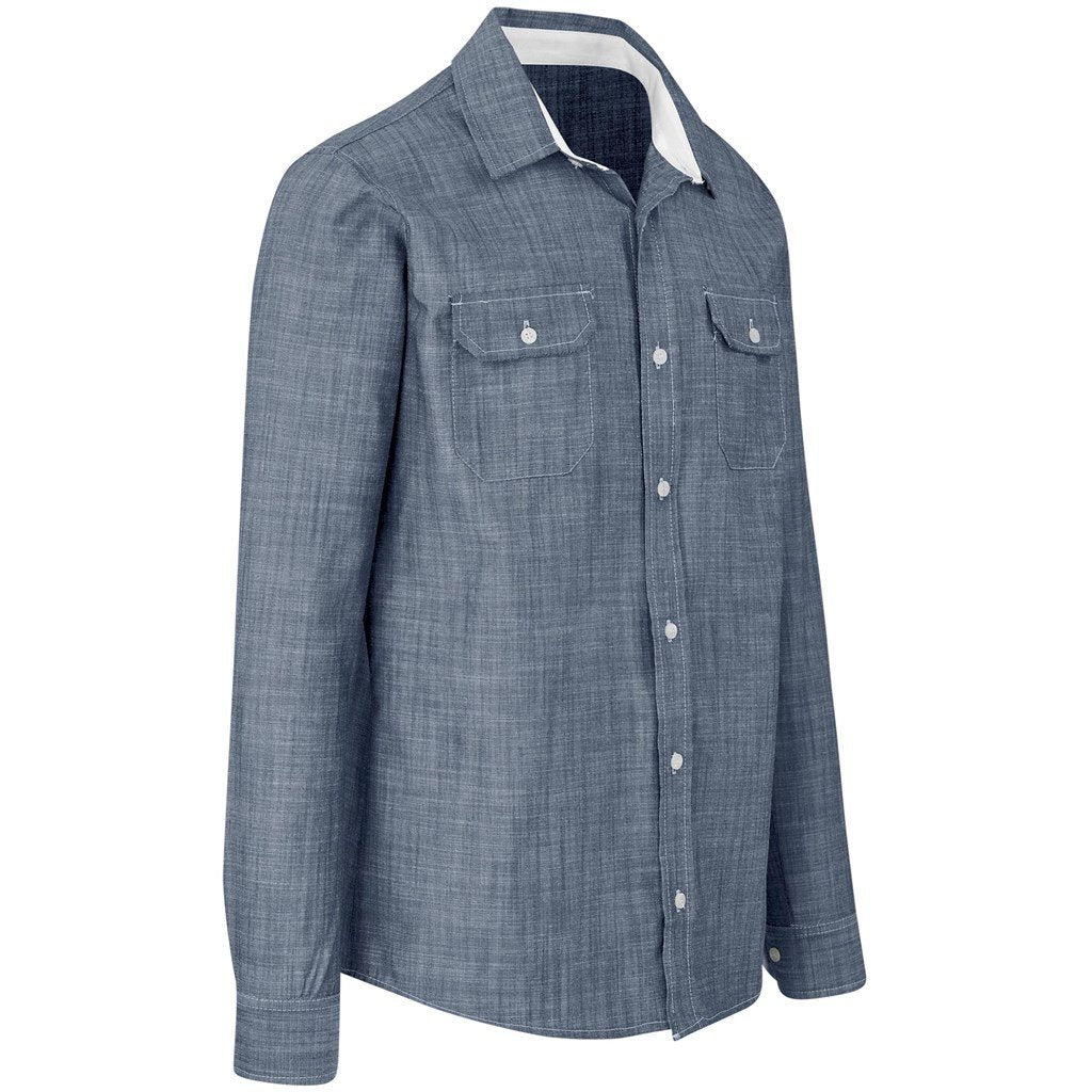 Mens Long Sleeve Windsor Shirt - Grey