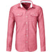 Mens Long Sleeve Windsor Shirt-L-Red-R