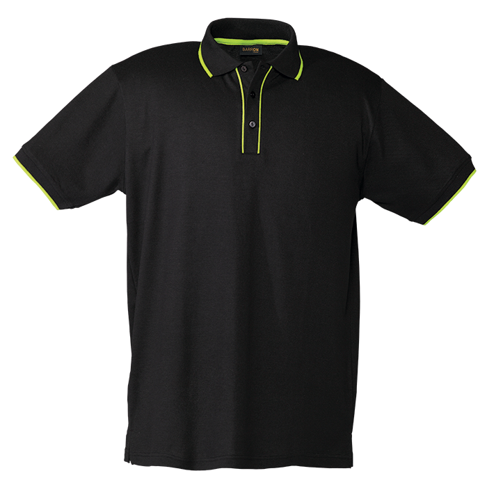 Mens Piping Golfer  Black/Lime / SML / Regular - Golf 