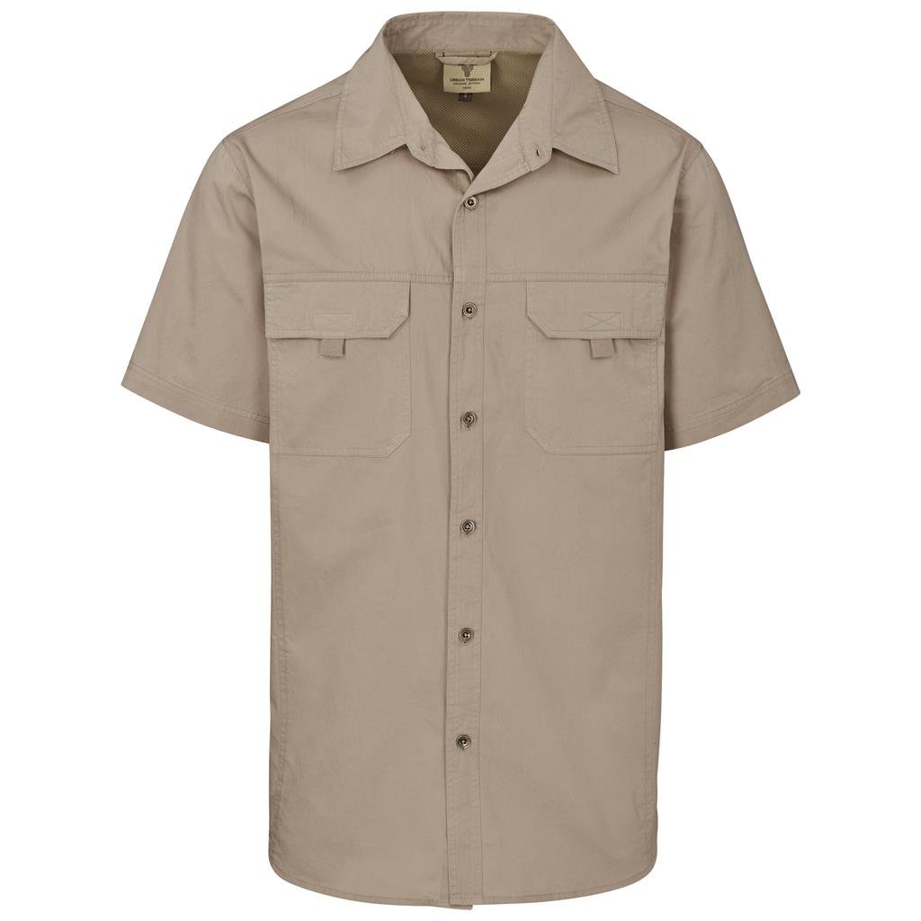 Mens Short Sleeve Mawenzi Twill Shirt S / KHAKI - New Clothing 2025,Shirts,Utility Shirts