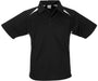 Mens Splice Golf Shirt-L-Black With White-BLW