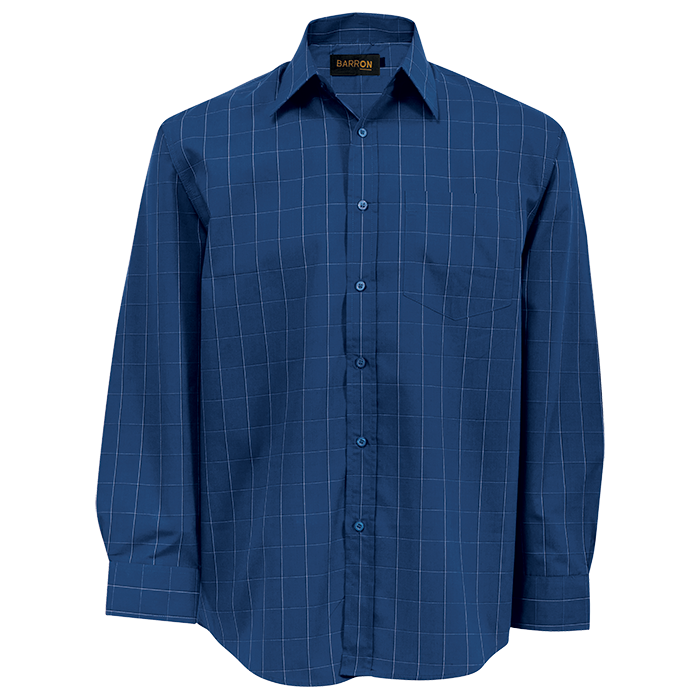 Metro Check Lounge Long Sleeve Royal/Black/White / SML / Regular - Shirts-Corporate