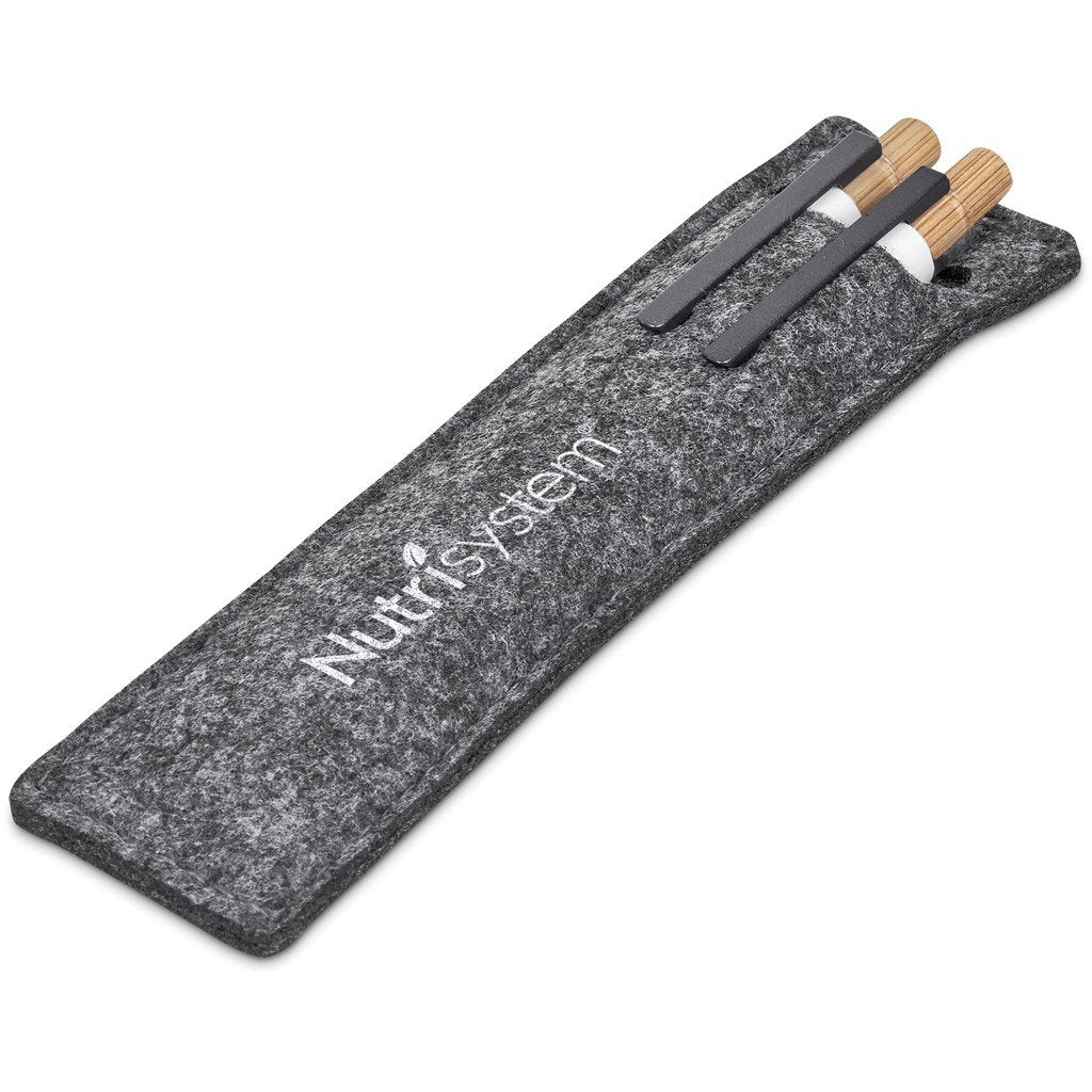 Mimo Recycled Aluminum Ball Pen & Pencil Set - and Sets,Bamboo Products,Recycled Writing Instruments