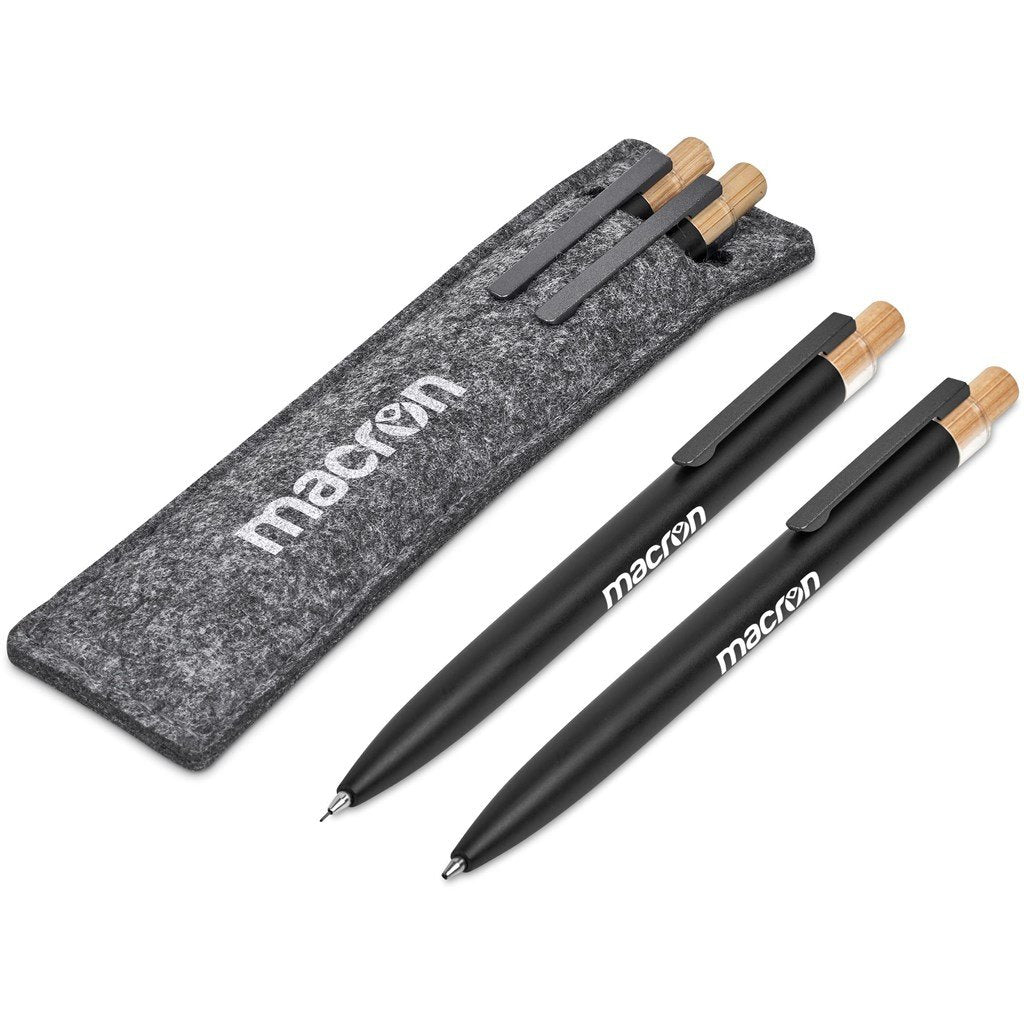 Mimo Recycled Aluminum Ball Pen & Pencil Set BLACK - and Sets,Bamboo Products,Recycled Writing Instruments