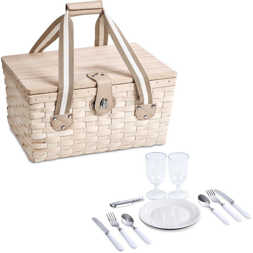 Montega 2-Person Picnic Basket NATURAL - Picnic,Ideas for Summer,Ideas the Beach,Braai Ideas,Heritage Day