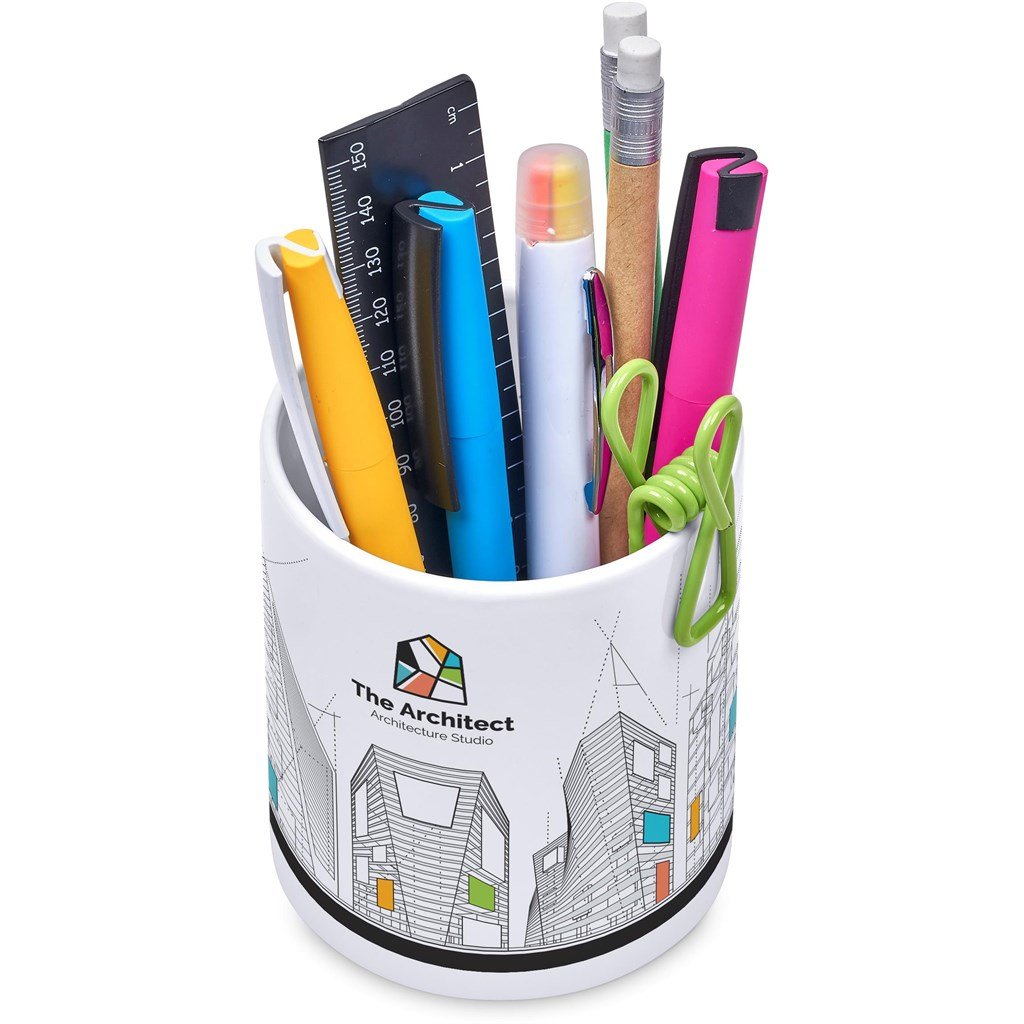 Mural Sublimation Ceramic Stationery Cup SOLID WHITE - Stationery,Stationery,Ideas for Work