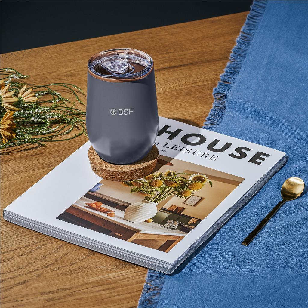 Ovolo Stainless Steel & Plastic Double-Wall Tumbler – 350ml - Travel Mugs and Tumblers,Drinkware