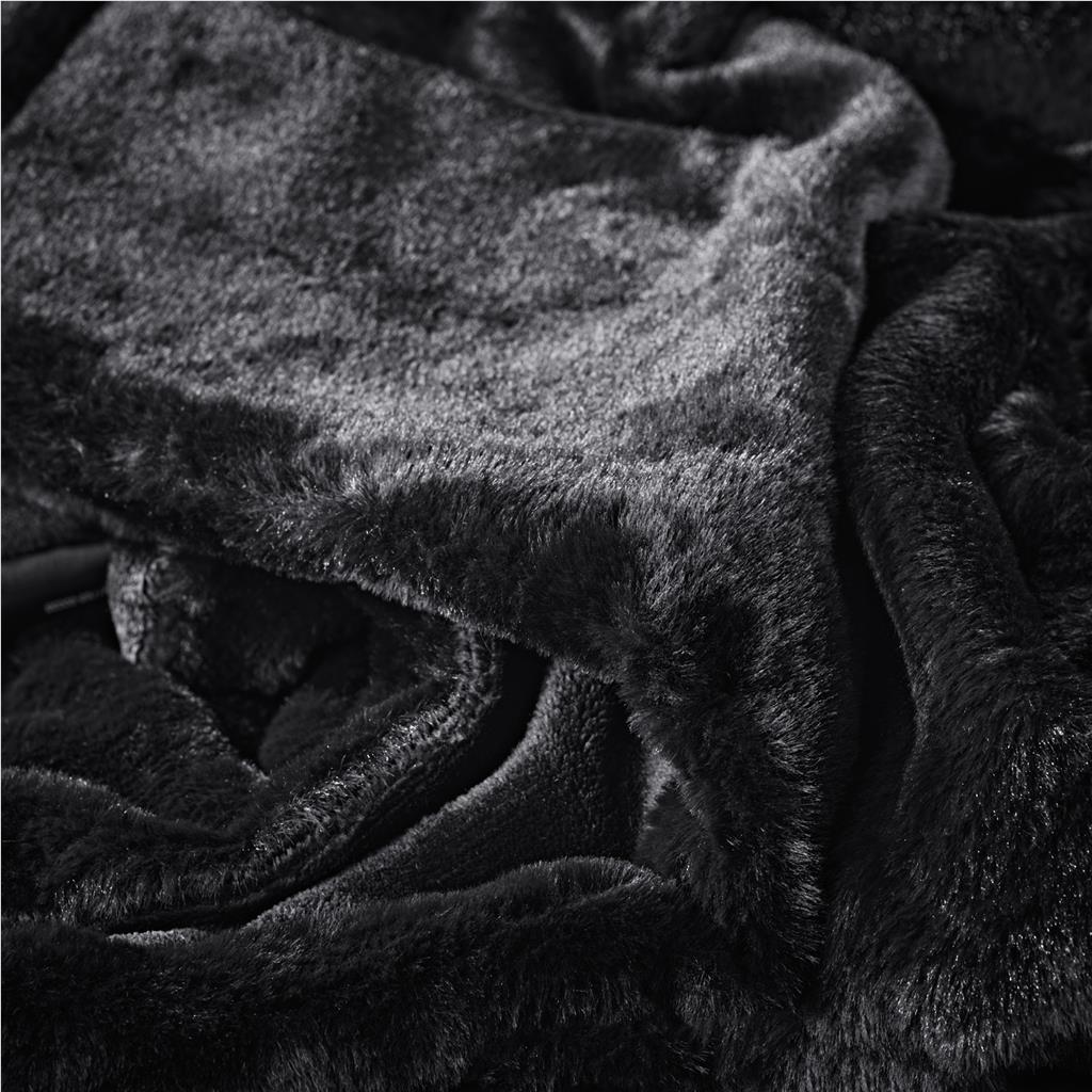 Palazzo Faux Fur Fleece Blanket BLACK - Blankets,Blankets
