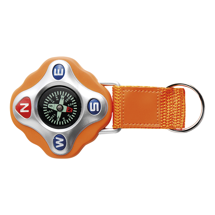 Plastic Compass on Strap Orange / STD / Last Buy - Keychains