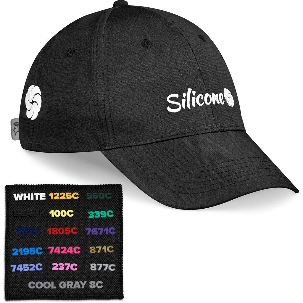 Pre-Branded Performance Cap Showcasing Silicone Branding BLACK - Caps