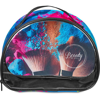 Pre-Printed Sample Custom Aloe Toiletry Bag With PVC Front Window BLACK - and Cosmetic Bags