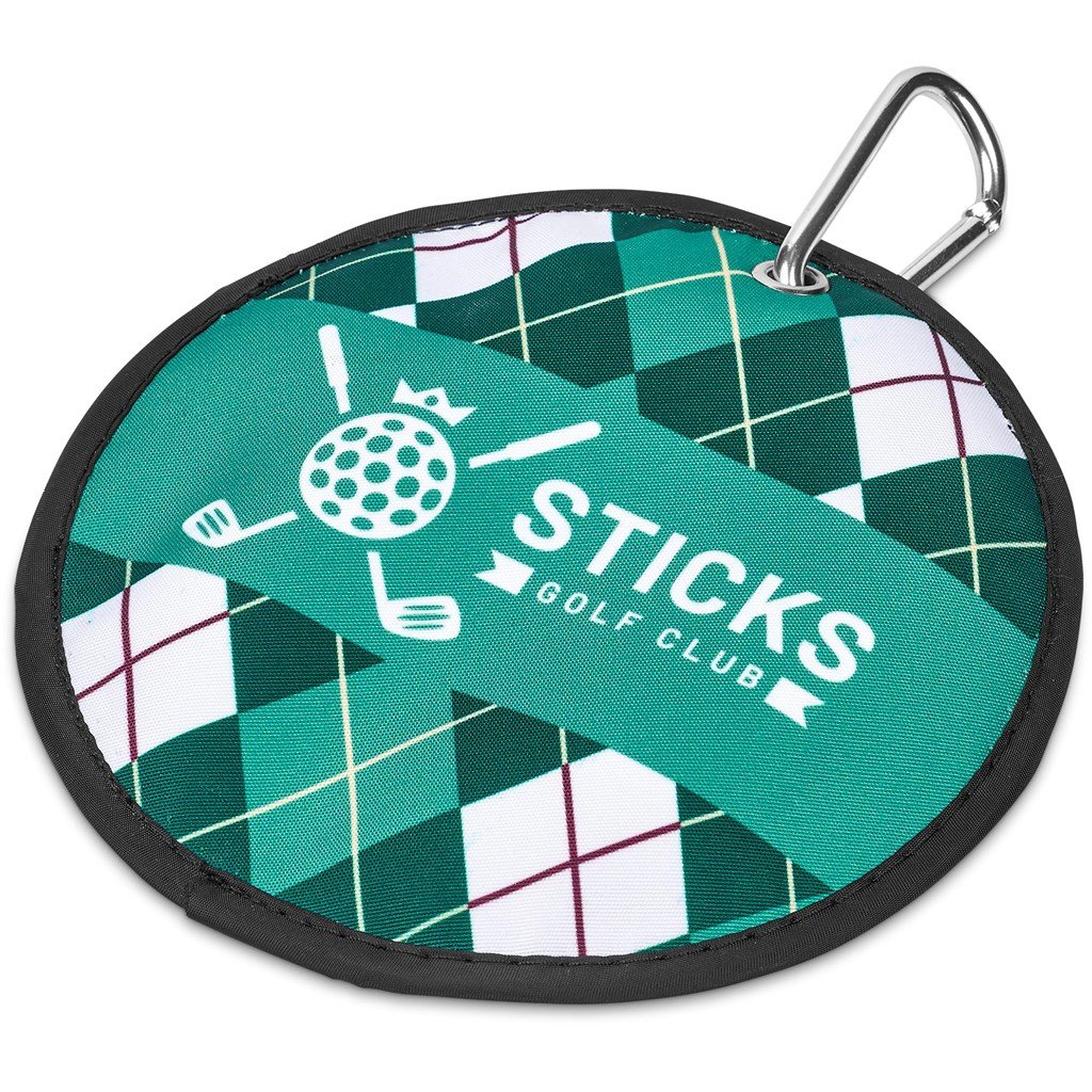 Pre-Printed Sample Custom Eagle Polyester Golf Ball Cleaner BLACK - Sports and Fitness