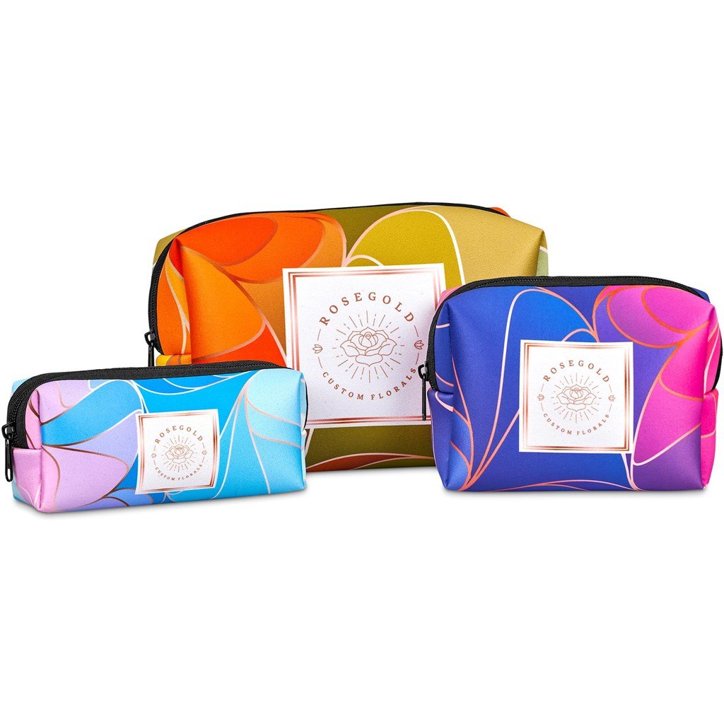 Pre-Printed Sample Custom Emma Neoprene Makeup Bag BLACK - Toiletry and Cosmetic Bags
