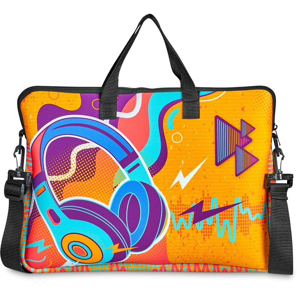 Pre-Printed Sample Custom Neoprene 15.6-inch Nimbus Laptop Sleeve BLACK - Tech Sleeves