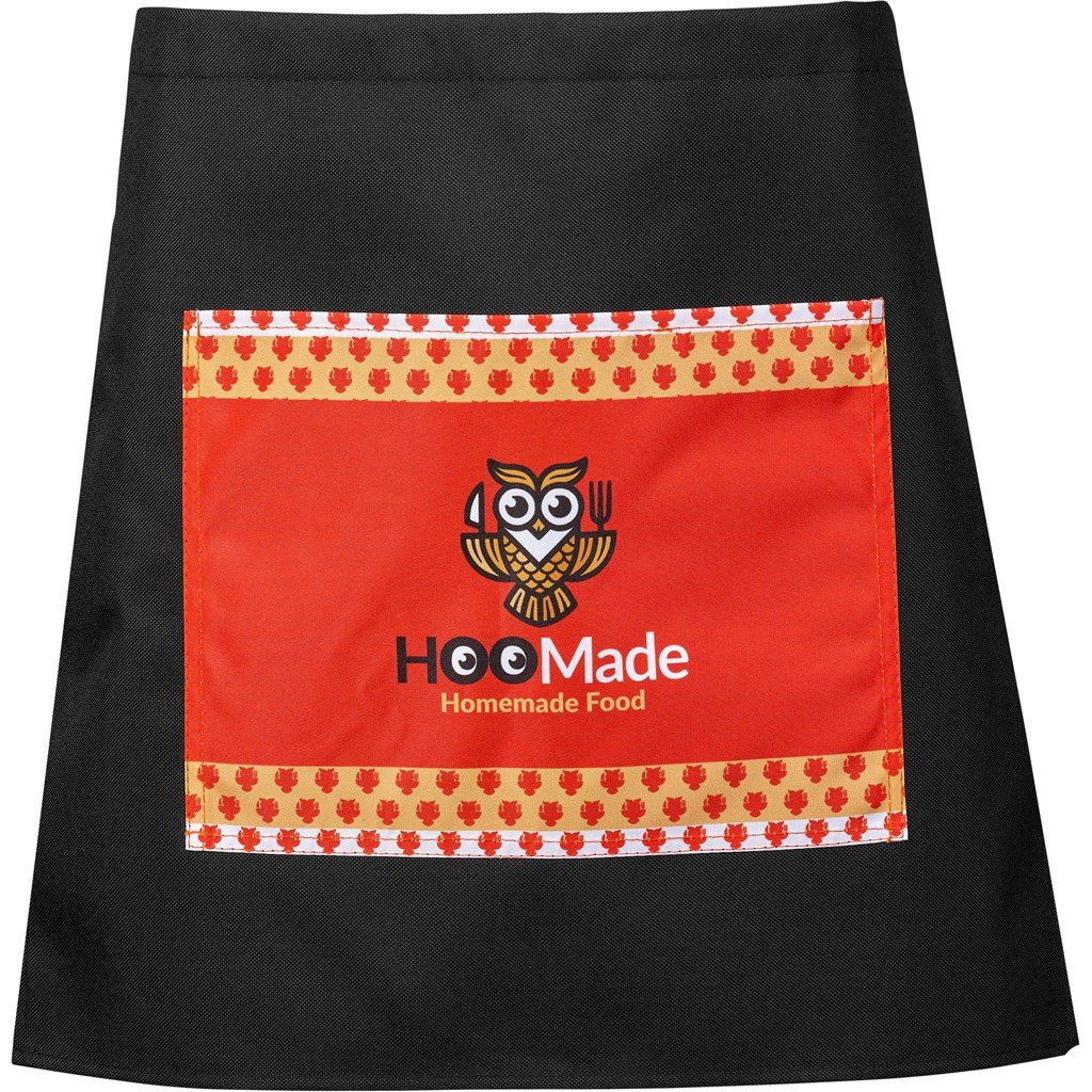 Pre-Printed Sample Custom Waiters Half Apron BLACK - Home and Living