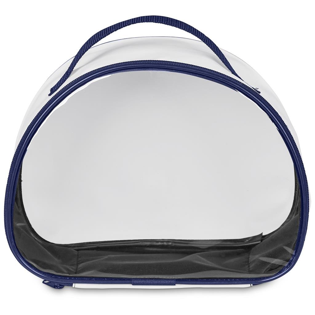 Pre-Production Sample Custom Aloe Toiletry Bag With PVC Front Window NAVY - and Cosmetic Bags