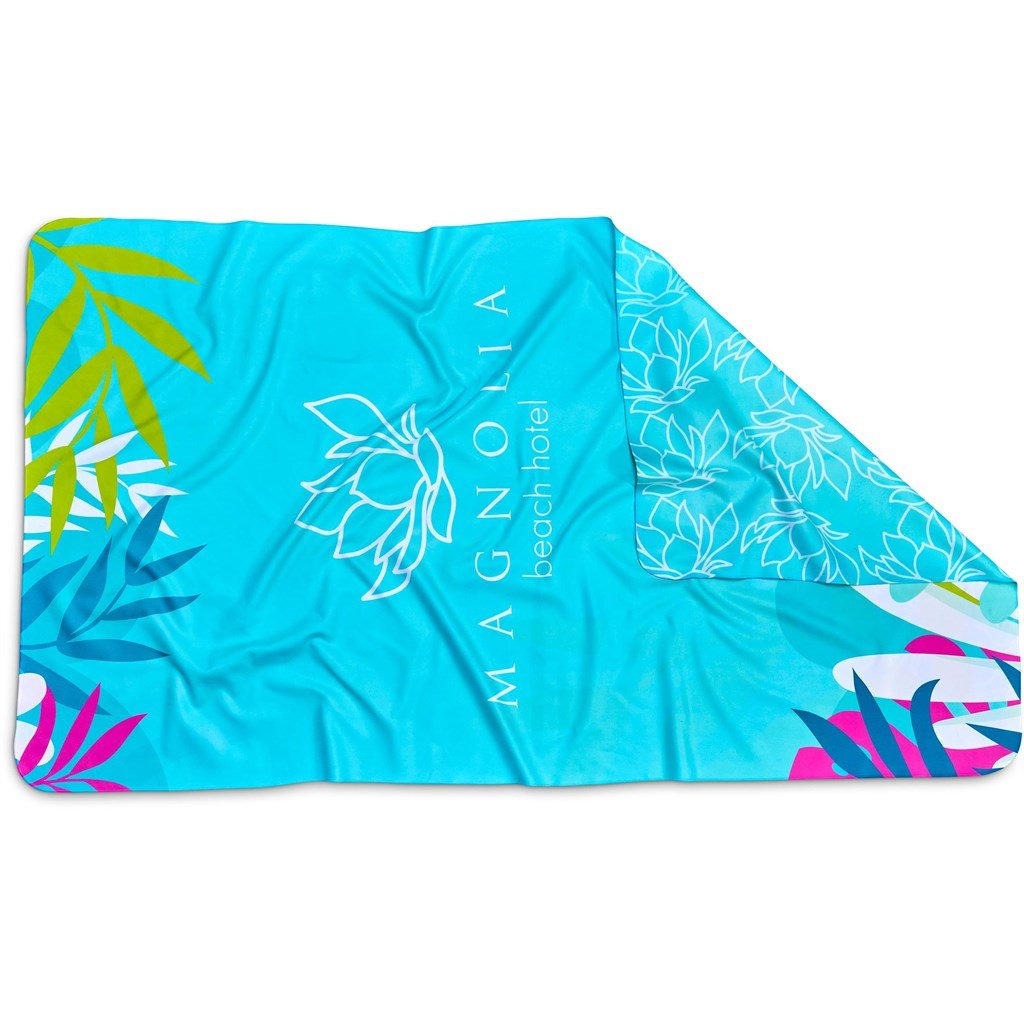 Pre-Production Sample Custom Hula Beach Towel - Dual Sided Branding SOLID WHITE - and Outdoor,Custom Sports Fitness