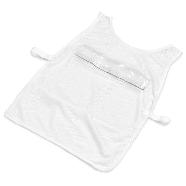Pre-Production Sample Custom Jackal Polyester Caddy Bib with PVC Name Sleeve SOLID WHITE - Sports and Fitness