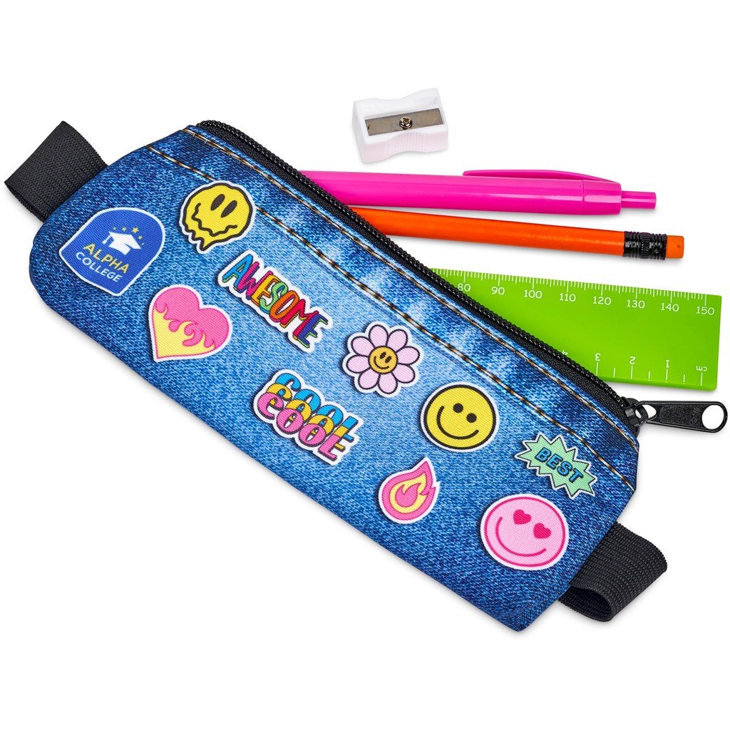 Pre-Production Sample Custom Lagoon Polyester Pencil Case To Fit Over An A5 Notebook - Stationery