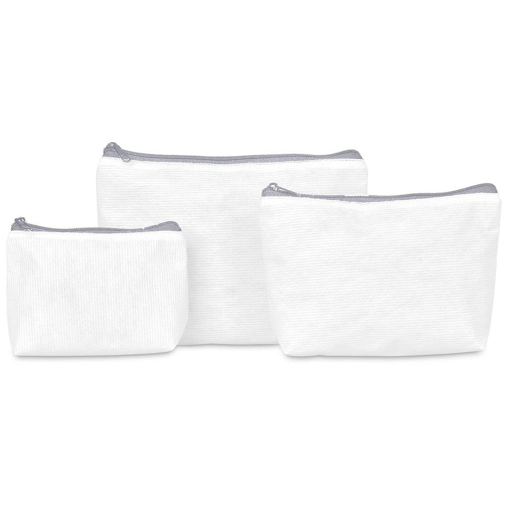 Pre-Production Sample Custom Leanne Recycled PET Stitch-Bond Midi Toiletry Bag BLACK - and Cosmetic Bags