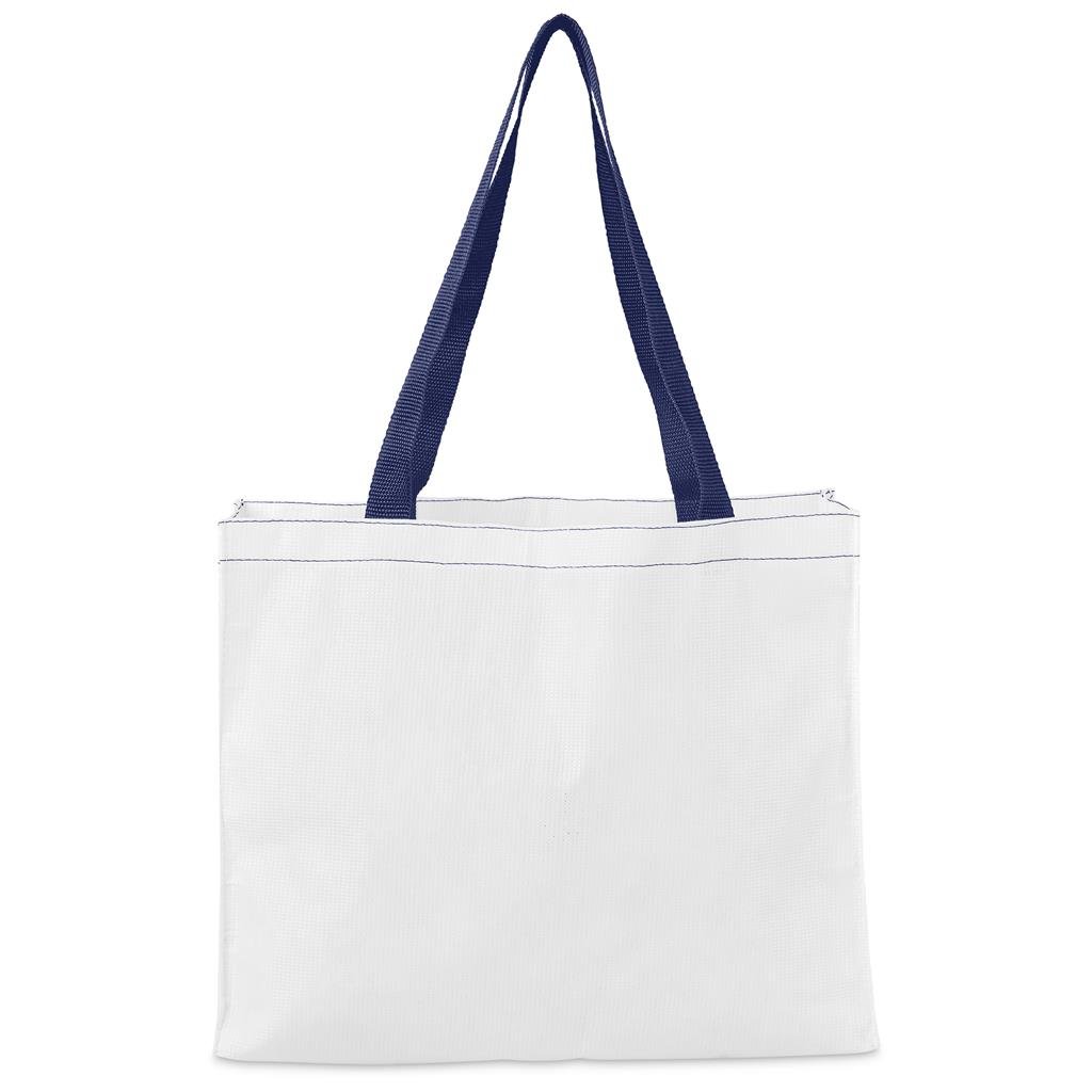 Pre-Production Sample Custom Menlyn Recycled PET Stitch-Bond Shopper NAVY - and Tote Bags