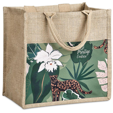 Pre-Production Sample Nuri Sublimated Pocket Jute Tote NATURAL - Shoppers and Totes,Bags