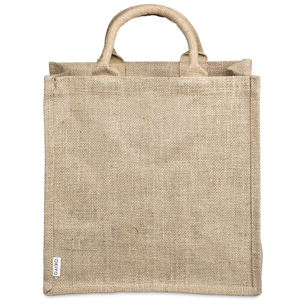 Pre-Production Sample Nuri Sublimated Pocket Jute Tote NATURAL - Shoppers and Totes,Bags
