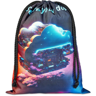 Pre-Production Sample Custom Pacific Maxi Polyester Drawstring Pouch BLACK - Bags and Backpacks