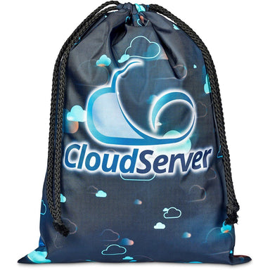 Pre-Production Sample Custom Pacific Maxi Polyester Drawstring Pouch BLACK - Bags and Backpacks