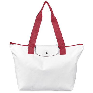Pre-Production Sample Custom Rosebank Polyester Roll-Up Tote Bag RED - Shopper and Bags