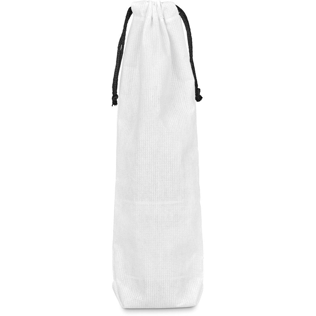 Pre-Production Sample Custom Tipsy RPET Wine Bottle Drawstring Bag BLACK - Bags and Backpacks