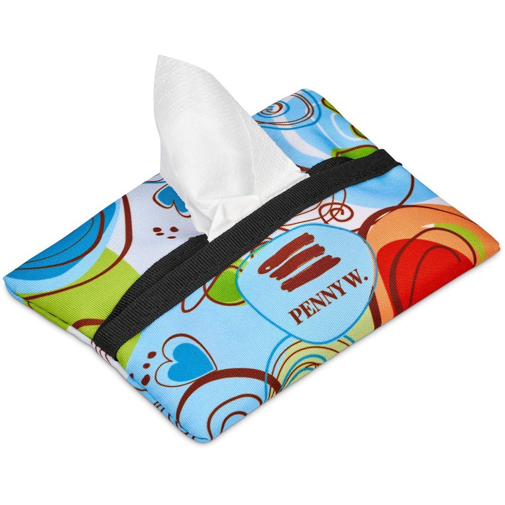 Pre-Production Sample Custom Wolseley Polyester Tissue Pouch BLACK - Personal Care and Pamper Gifts
