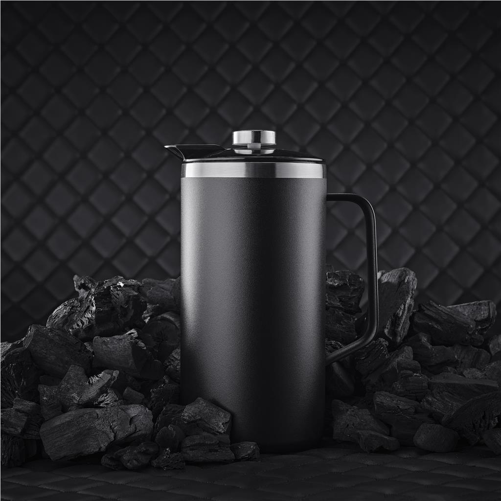 Rostov Stainless Steel Vacuum Coffee Plunger - 950ml BLACK - Coffee,Coffee Plungers,Home and Living