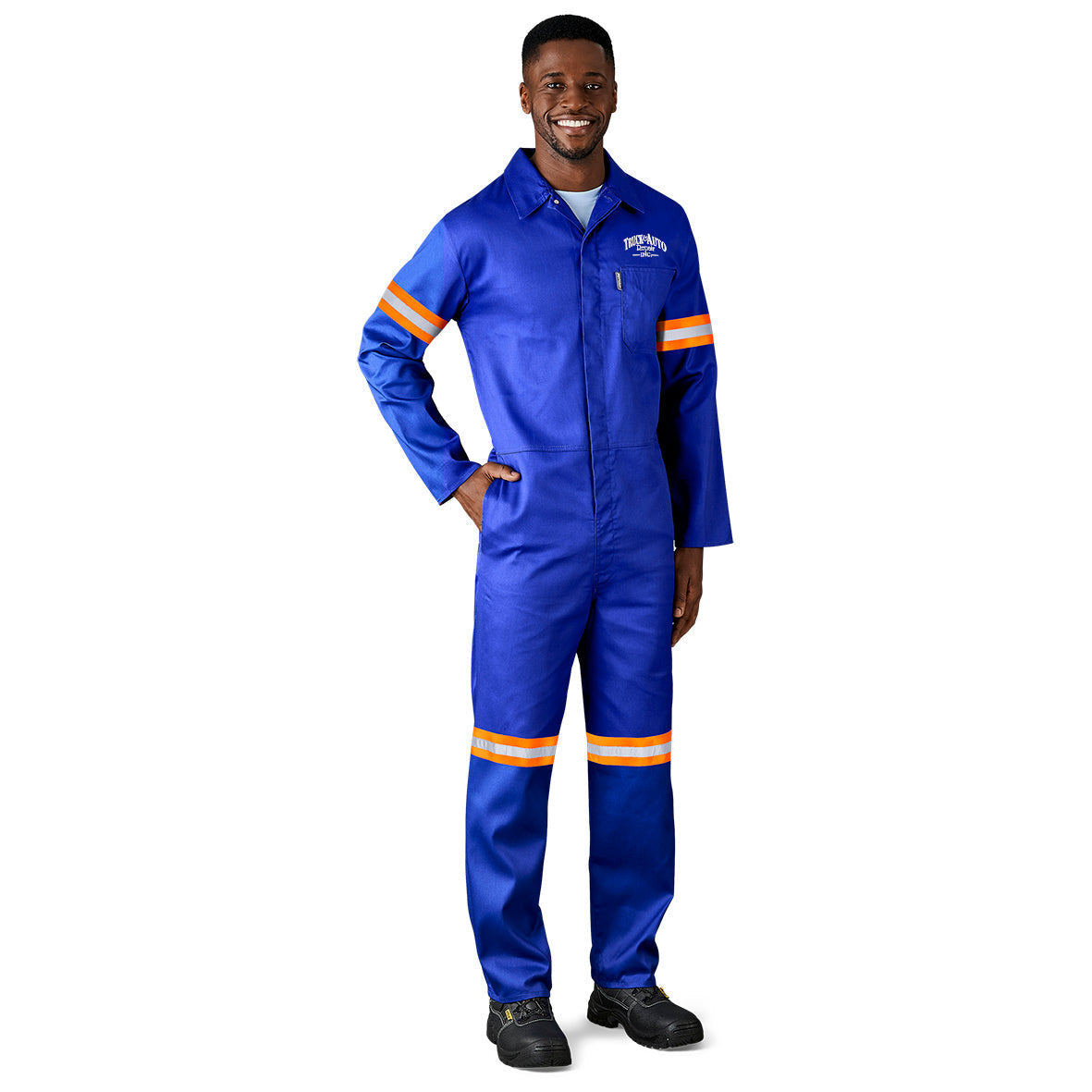 Safety Polycotton Boiler Suit - Reflective Arms & Legs - Orange Tape-32-Royal Blue-RB