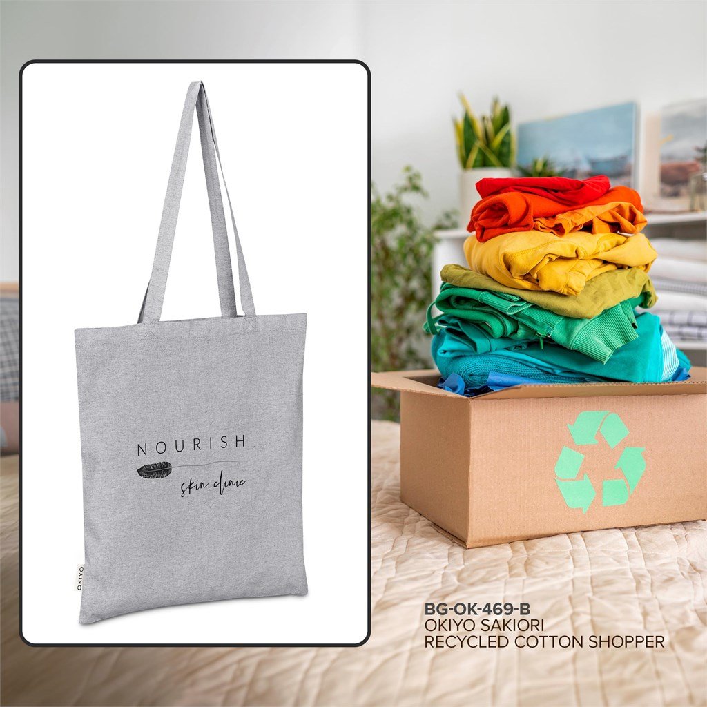 Sakiori Recycled Cotton Shopper GREY - Eco-Friendly Bags,Shoppers and Totes,Cotton Products,Bags,Recycled Bags