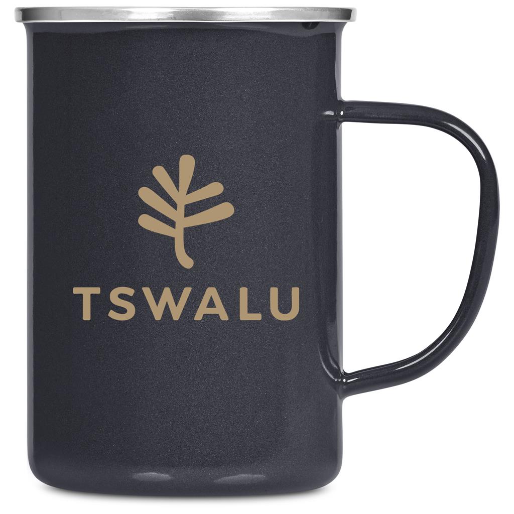 Satara Enamel Coffee Mug – 600ml CHARCOAL - Drinkware,Mugs,Drinkware,Heritage Day