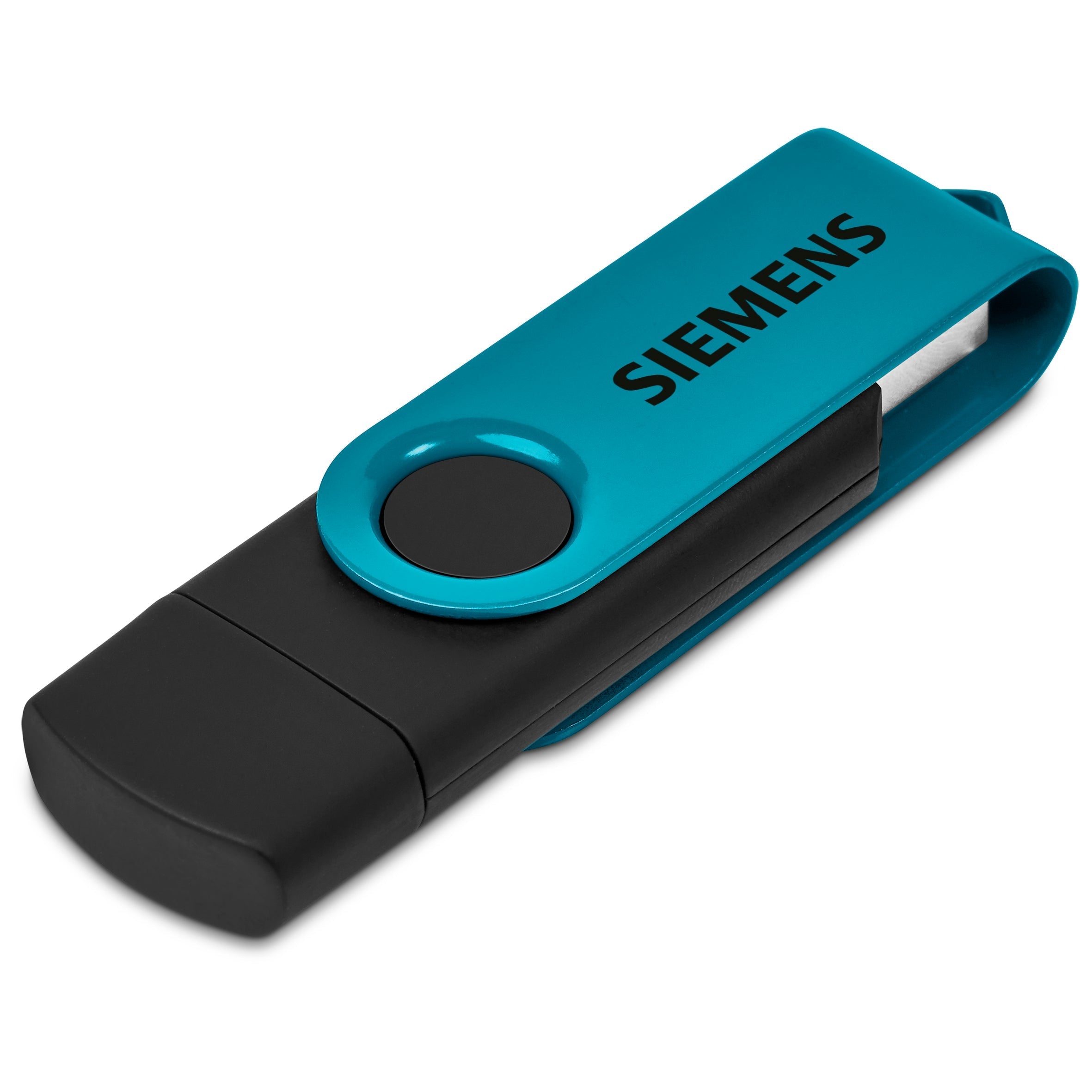 Shuffle Gyro Black Flash Drive – 32GB / Turquoise / TQ