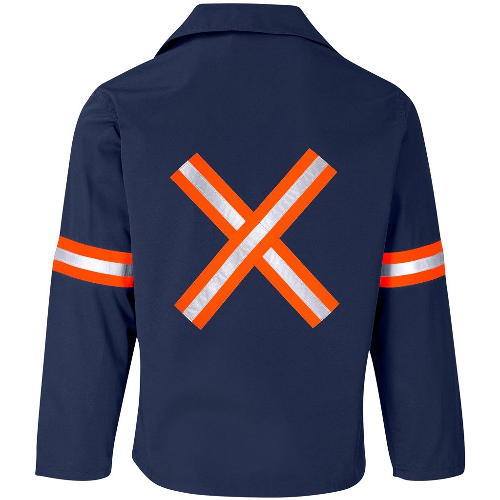 Site Premium Polycotton Jacket - Reflective Arms & Back - Orange Tape