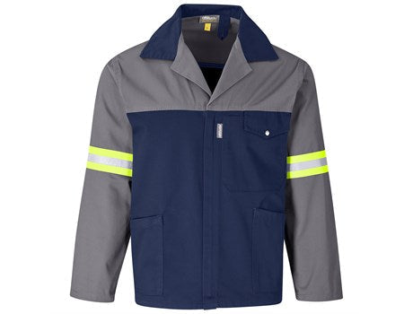 Site Premium Two-Tone Polycotton Jacket - Reflective Arms - Yellow Tape-