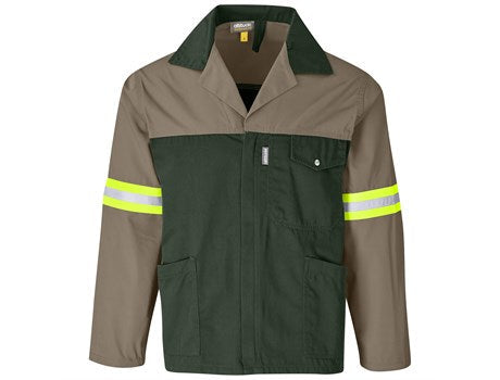 Site Premium Two-Tone Polycotton Jacket - Reflective Arms - Yellow Tape-