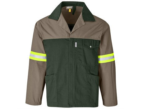 Site Premium Two-Tone Polycotton Jacket - Reflective Arms & Back - Yellow Tape-