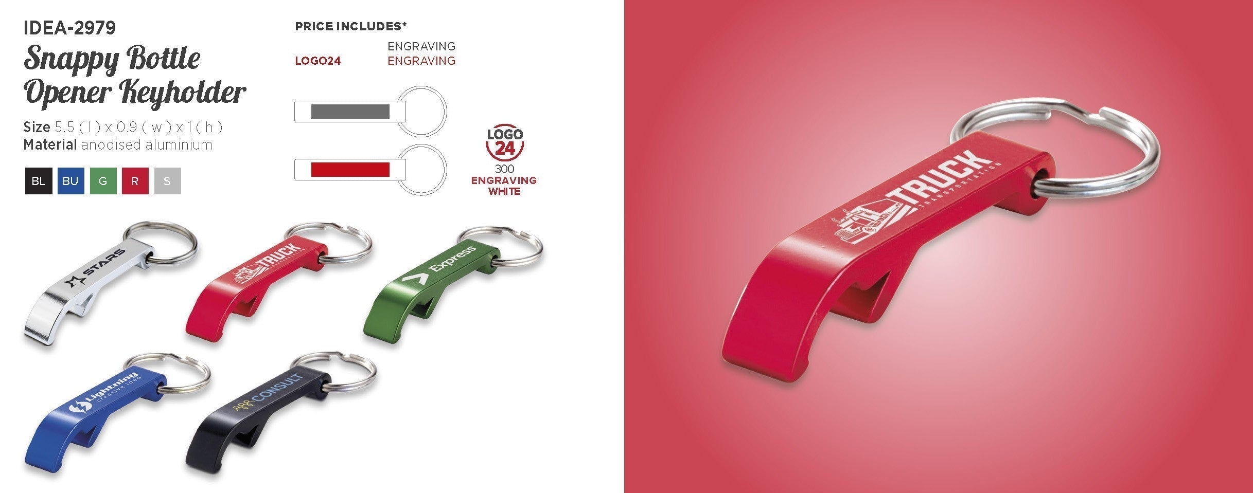 Snappy Bottle Opener Keyholder-Red-R