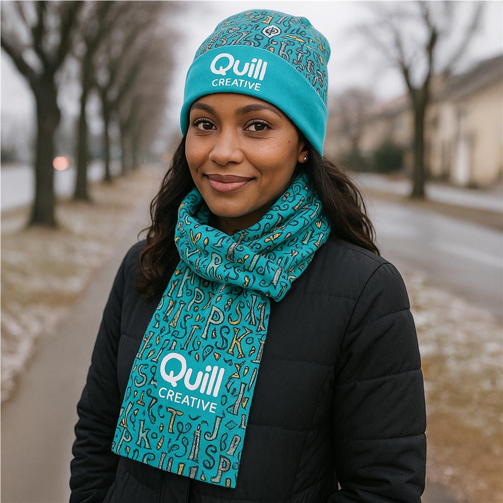 Custom Snowflake Polar Fleece Beanie BLACK - Beanies and Scarves,Custom Scarves