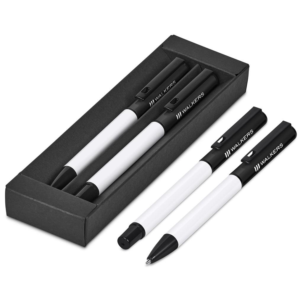 Stanza Ball Pen & Rollerball Set BLACK - Sets,Writing Instruments