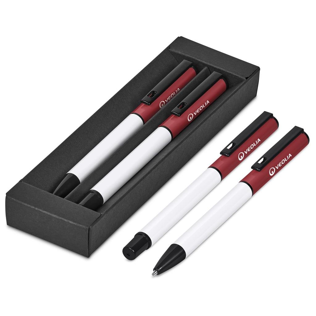 Stanza Ball Pen & Rollerball Set RED - Sets,Writing Instruments