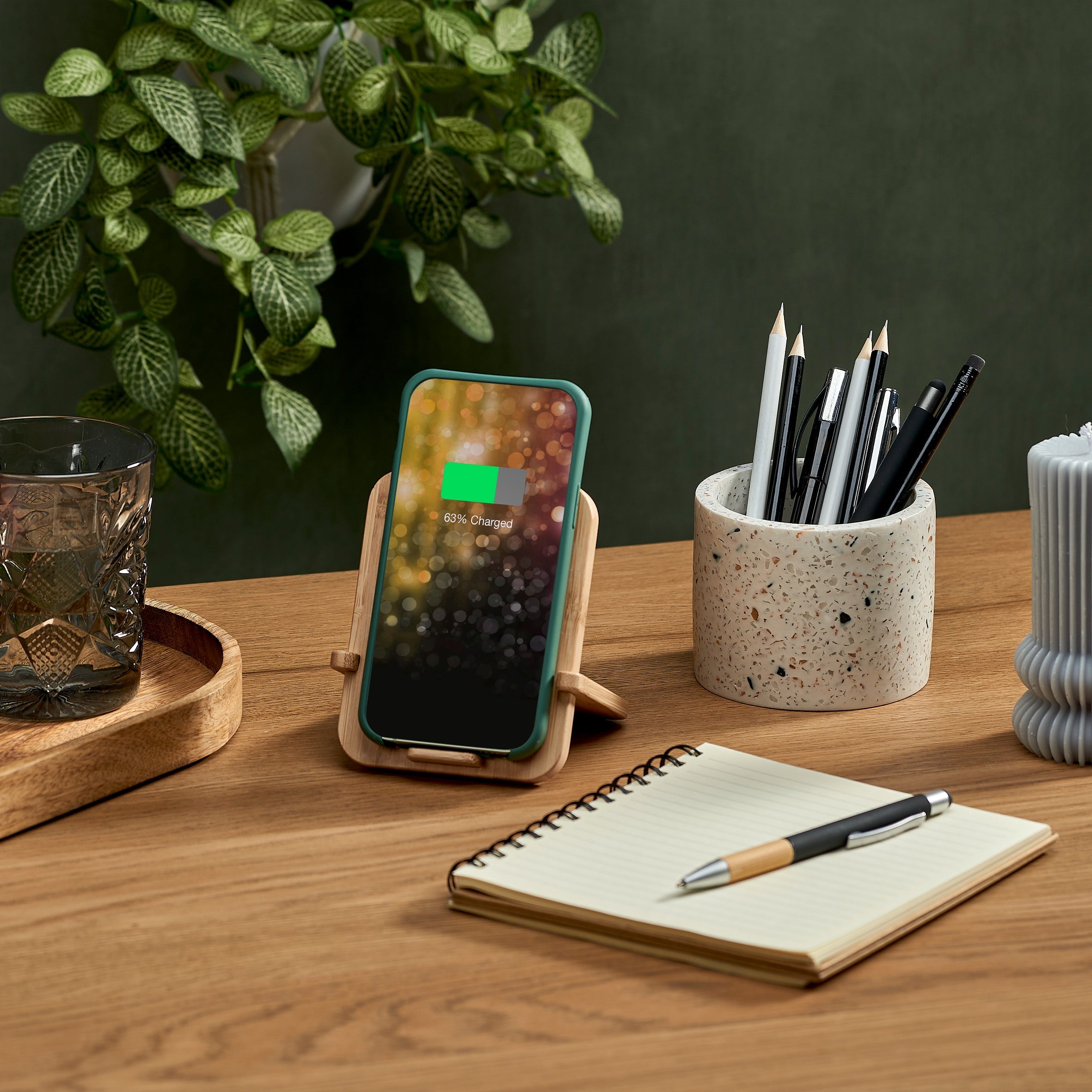 Sustainable Bamboo Wireless Charger Stand Natural / NT - Mobile Phone Stands