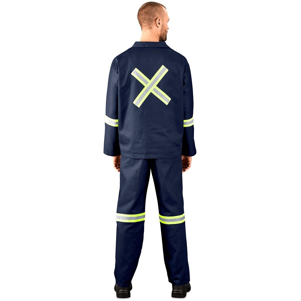 Technician 100% Cotton Conti Suit - Reflective Arms Legs & Back - Yellow Tape