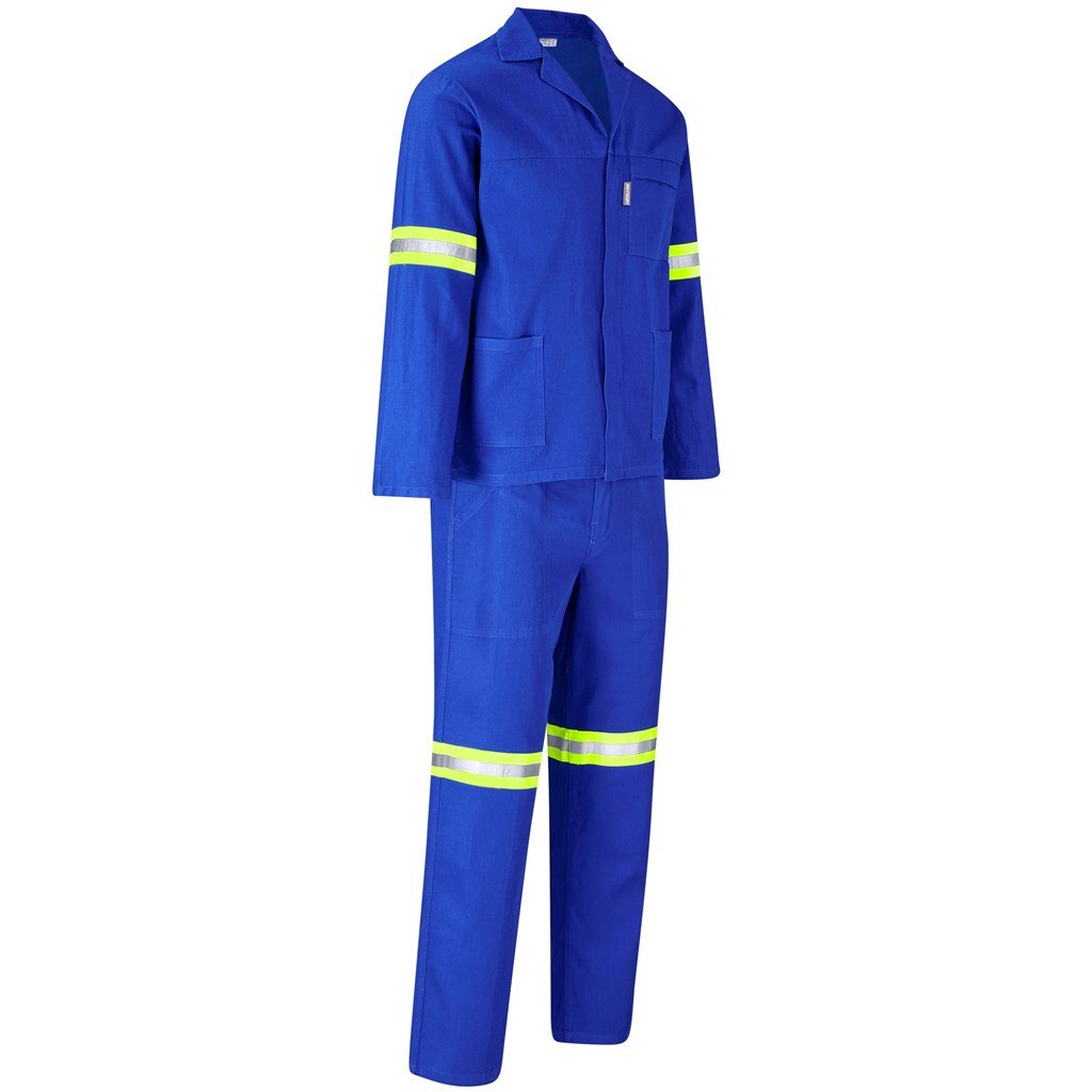 Technician 100% Cotton Conti Suit - Reflective Arms Legs & Back - Yellow Tape
