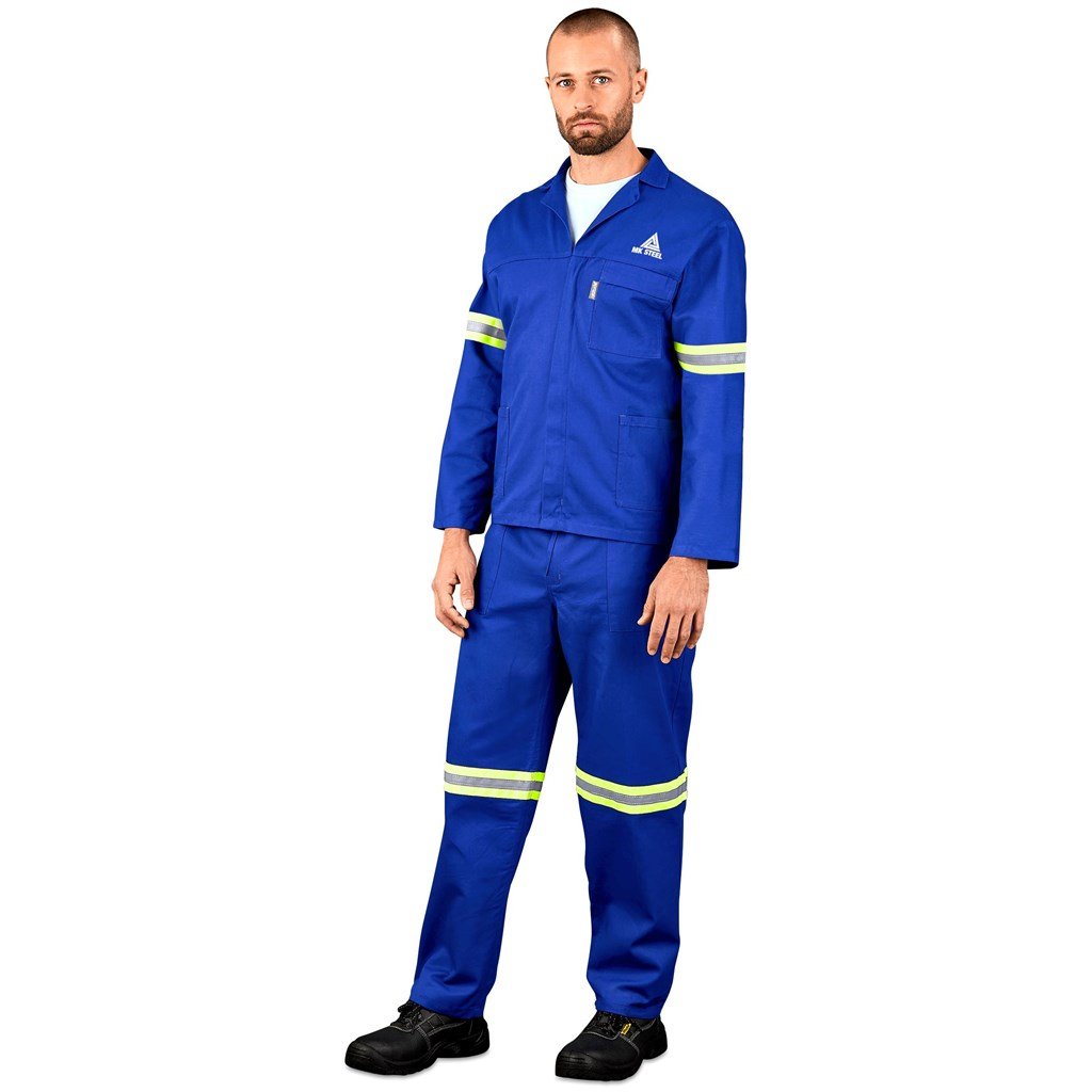 Technician 100% Cotton Conti Suit - Reflective Arms Legs & Back - Yellow Tape