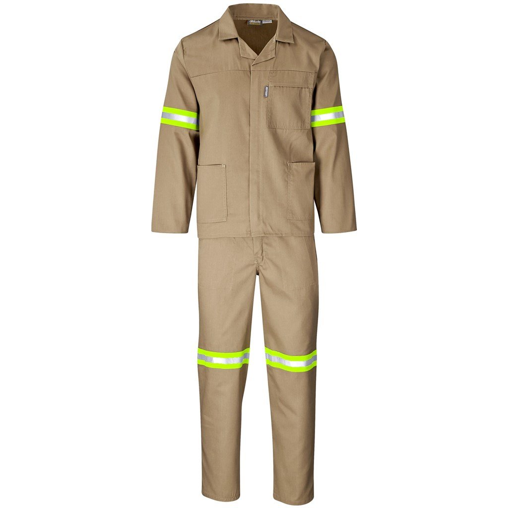 Trade Polycotton Conti Suit - Reflective Arms & Legs - Yellow Tape 32 / KHAKI